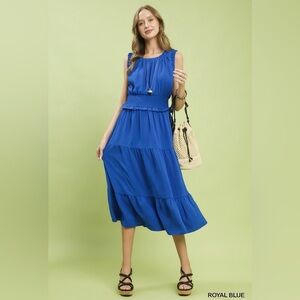 🩵Hello Gorgeous! Umgee Smocked Waist Tiered Midi Dress